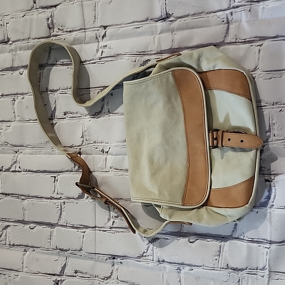 L.L. Bean Canvas and Leather trim Crossbody bag